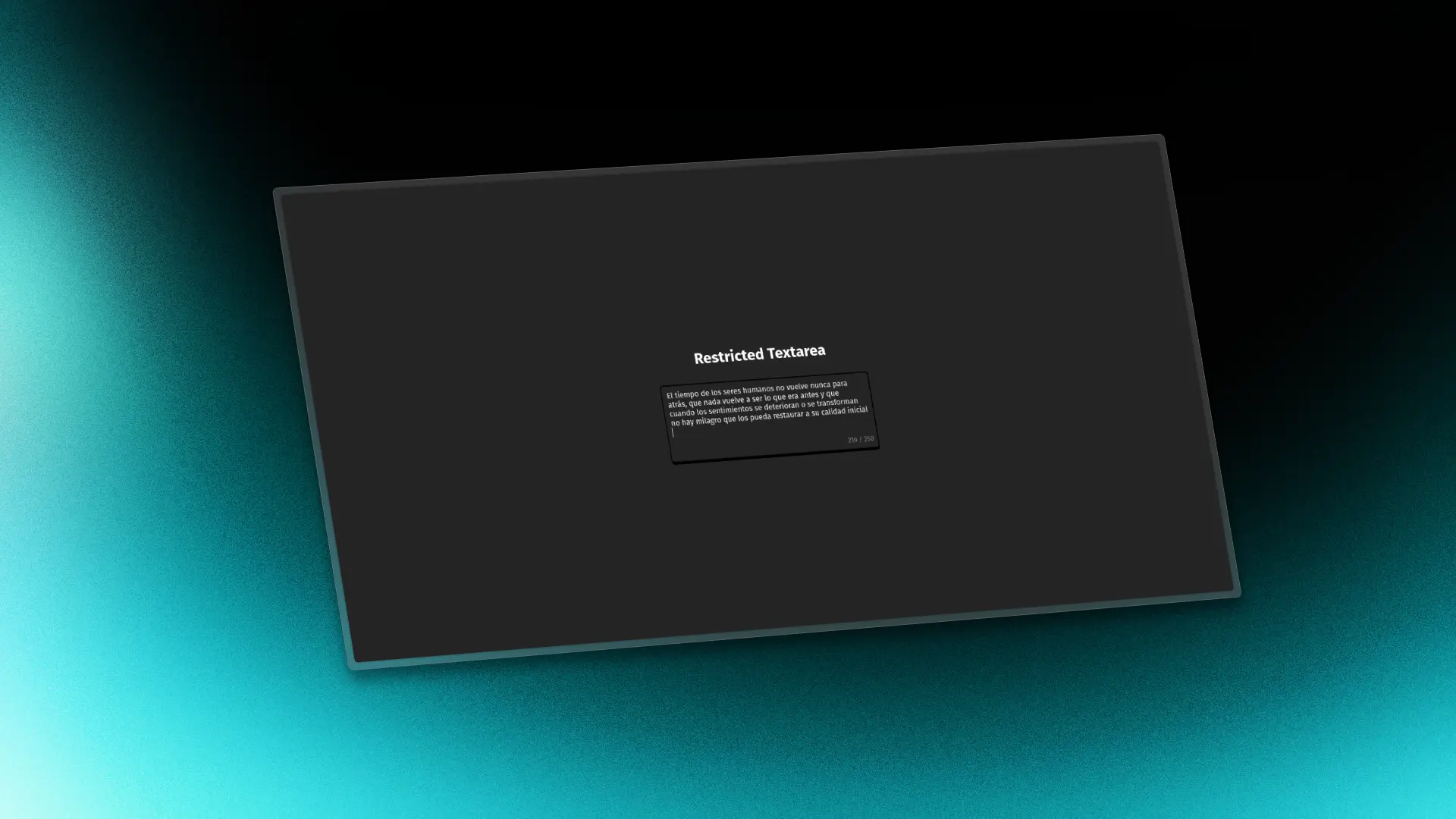 Restricted Texarea